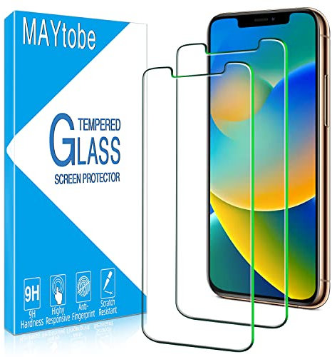 MAYtobe Screen Protector for iPhone 11 Pro, XS, X - Tempered Glass, 3D Touch, 9H Hardness, Bubble Free, Anti Scratch, Easy to Install (2 Pack)