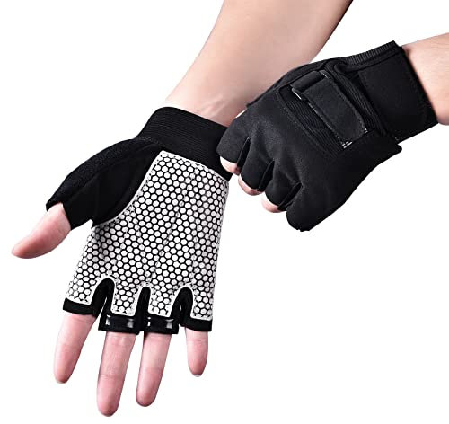 Romon Fitness Handschuhe für Herren und Damen,Trainingshandschuhe mit Handgelenkstütze,Atmungsaktive und Bequeme Handschuhe für das Gewichtheben,für Gym Übung,Krafttraining und Liegestütze Schwarz XL
