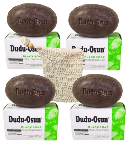 Set 4x150g Dudu-Osun Fresh Fragrance + 1x Sisal Seifensäckchen