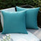 EMEMA Kissenbezug Outdoor Wasserdicht Sofakissen Wasserfest Dekokissen Kissenbezüge Dekorativ Kissen Kissenhülle aus Polyster für Garten Sofa Wohnzimmer Bett 2er Set 50x50 cm Pfauenblau
