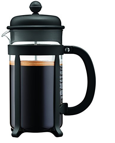 Bodum Java French Press Kaffee- und Teebereiter mit bruchsicherer SAN-Kunststoff-Karaffe, 100 ml, Schwarz