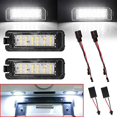 Beneges 2 Stücke Fehlerfrei Xenon Weiß Led Kennzeichenbeleuchtung Kompatibel mit 1998-2014 Vw Cc Eos Golf Gti Rabbit Passat Polo Porsche Cayman Cayenne 987 911 Hinten