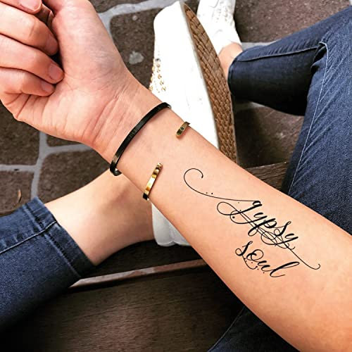 Gypsy Soul Temporary Tattoo Sticker (Set of 2) - OhMyTat