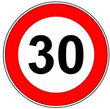 Signal de route en métal Ø 60 cm citron maximal (30 km/h)