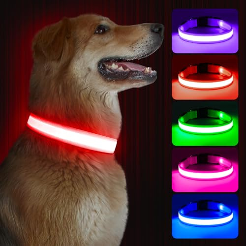 Kpuplol Leuchthalsband Hund, Wiederaufladbar Leuchtend LED Halsband