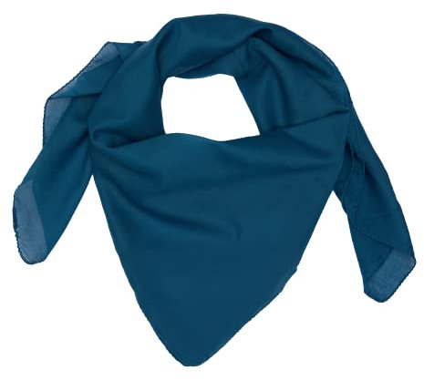 Baumwolltuch Schal Kopftuch Damen Herren Unisex Bandana Halstuch Accessoire Multifunktionstuchviele Atmungsaktiv und Weich Gesichtsschutz für Herbst und Winter Farben 100x100 cm (Petrol)