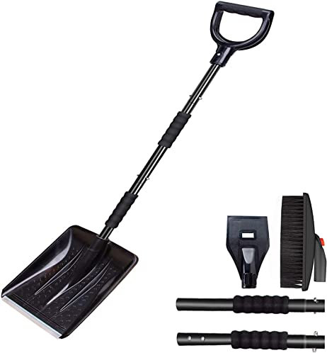 XCC Kit de Palas de Nieve con raspador de Hielo y Cepillo de Nieve, Removedor de Nieve de Parabrisas automático Extensible 3 en 1, Regalos de Mejor Conducir - Set de eliminación de Nieve
