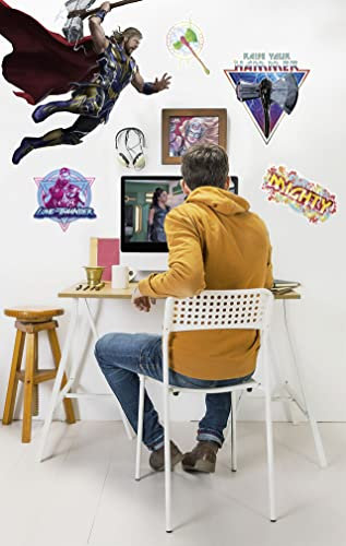 Marvel Wandtattoo von Komar - Thor4 - Mighty Thor - Größe 100 x 70 cm - Wandsticker, Wandaufkleber, Decosticker, Aufkleber, Kinderzimmer