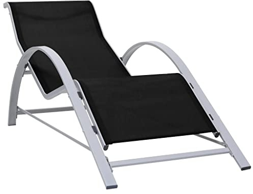 vidaXL Sonnenliege Textilene und Aluminium Schwarz