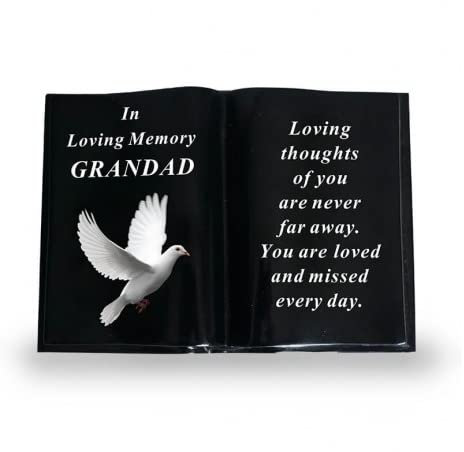 David Fischhoff Grabbuch mit Taube, Gedenkbuch Grandad, Schwarz