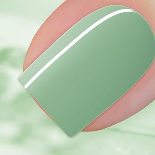 BURANO Esmalte Semipermanente para Uñas Gel UV LED, en Esmaltes de gel de uñas Pintauñas Semipermanentes de Gel 15ml Soak Off gel Verde grisáceo (Grey Green 353)