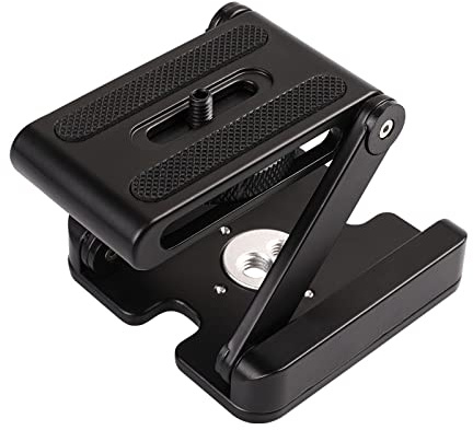 HUIOP Aluminum Z Flex Tilt Tripod Head 2kg Payload with Universal Screw Bubble Level 1/4 3/8 for DSLR Camera Mounting