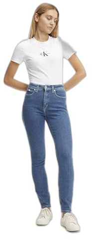 Calvin Klein Damen Jeans Hose High Rise Skinny Fit, Blau (Denim Medium), 26W/34L