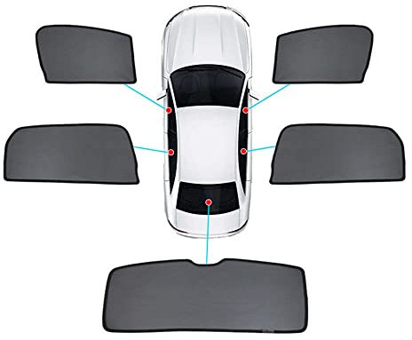 MOCATT Auto Seitenfenster Sonnenblende FüR MW 5 Series E60, Selbstklebend Magnetisch Auto Autofenster Sonnenschutz Mit Uv Schutz, Hochwertiger Sonnenschutz,2Front+2Rear+1 Trunk