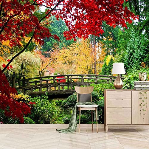 Rote Waldlandschaft Fototapete 3D Dekoration Wohnzimmer Wanddekoration Wandbilder Schlafzimmer 3D Tapetenkleister Wohnzimmer Die Wand Für Schlafzimmer Wandbild- 300x210 cm