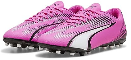 PUMA Ultra Play MG, Soccer Shoe Uomo, Poison Pink White Black, 41 EU