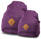 Soulbuddy Beanie - 2er Set Lila Melange | Partnerlook-Set | 1 Herren oder Damen Wintermütze (One Size - 54-62 cm) und 1 Kinder Strickmütze (Größe M - 45-49 cm)