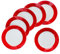 MamboCat Lot de 6 assiettes à gâteau Variantes rouges I Assiettes à petit-déjeuner en porcelaine colorée pour 6 personnes I Petites assiettes colorées pour salade, dessert, etc. pour le