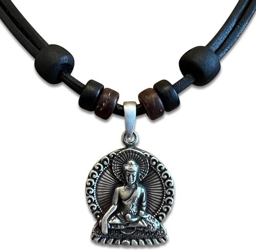 HANA LIMA Surferkette Halskette Herren Damen Lederkette Surferhalskette Halsband Surfschmuck Buddhahalskette