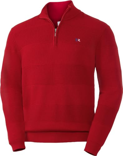 Tom Ramsey Pullover Herren, Strickpullover aus 100% Baumwolle, Troyer Herren mit Stehkragen und Reißverschluss, Pflegeleichtes Sweatshirt, Gr. M – 3XL