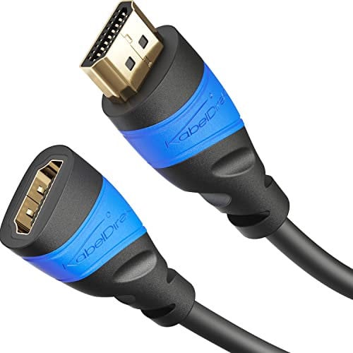 KabelDirekt – HDMI Verlängerung mit spezieller A.I.S. Schirmung – 5x 1,5m (4K@60Hz Ultra HD – High Speed HDMI mit Ethernet, Verlängerungskabel für Blu-ray/PS5/Xbox Series/Switch)