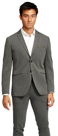 Performance Blazer Herren Dunkelgrau (Größe 56) – Stylischer Slim Fit Herren Stretch Sakko – Stretch Anzugjacke – Bequemer, praktischer Zwei Knopf Sakko für Business & Freizeit