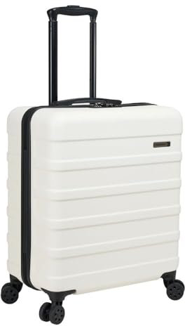 Cabin Max Anode 56x45x25 cm Carry On Hand Luggage Suitcase - Lightweight, Hard Shell, 4 Wheels, Combination Lock Suitable for Jet 2, BA, Easyjet (56L White, 56 x 45 x 25 cm)