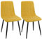 ANVOFONG Esszimmerstühle 2er Set,Küchenstuhl aus Leinenstoff,Polsterstühle mit Eisenfüßen,Stuhl Schlafzimmer,schminkstuhl,Wohnzimmer Stühle-Gelb