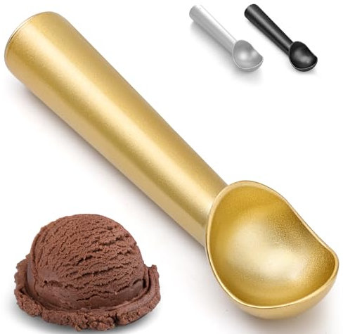 CUNSENR Cuchara de helado de 7 pulgadas, cuchara de helado profesional de metal, fácil de usar y limpiar, cuchara de helado de aluminio antiadherente, cuchara ligera para galletas, cuchara de helado