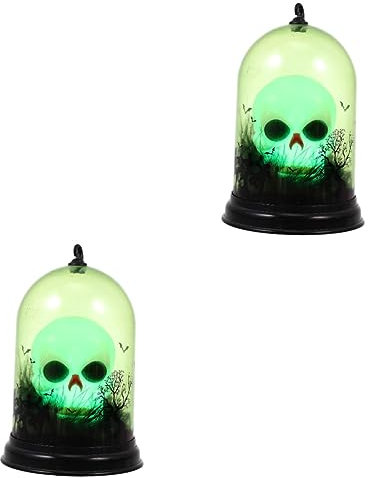 UKCOCO 2st Halloween-schädellichter Party-lampen- Led-laternen Schädellampe Hexendekor Dekorative Led-lampe Halloween-hängelampe Luminara-laterne Schädellaterne Halloween-laterne Abs