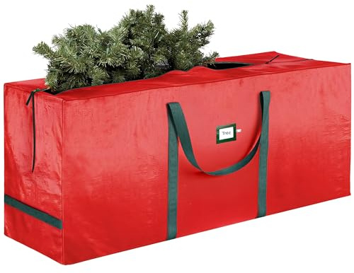 URBUNDY Heavy Duty Moving Bag 7.5 Ft - Christmas Tree Bag Red - Xmas Tree Storage Bag Holds 7.5 Ft Christmas Tree Storage For All Year Round Christmas Storage