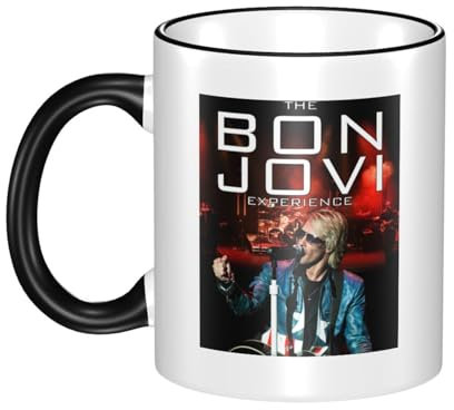 Bon rock band Jovi-tassen, originelle Kaffeetasse mit Musik-Grafik und Henkel, Hip-Hop-Tassen, 330 ml, lustige Tasse für Kaffee, Tee, Wasser, Geschenk für Musikliebhaber/Lehrer/Freunde