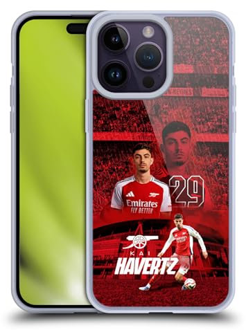 Head Case Designs Offizielle Arsenal FC Kai Havertz 2024/25 Erstes Team Gelhülle [Militärischer Schutzgrad] Kompatibel Mit Apple iPhone 14 Pro Max Und Kompatibel Mit MagSafe
