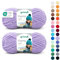 Gründl Wolle Funny uni - weiche Chenille Wolle zum Häkeln - Kuschelig und hautfreundlich - 100% Polyester - 2 Knäuel 100 g / 120 m - Nadelstärke 5-6, lavendel