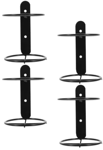 4 Pièces Porte-bouteille de Vin Mural en Fer Noir Simple | Rangement Mural pour Cuisines et Hôtels, Style Moderne Créatif, Usage Pratique, Lot de Quatre