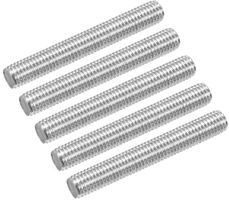 QUARKZMAN 10 Stück Gewindestange M8 x 60mm Vollgewinde Stange 304 Edelstahl Rechtsgewinde Stäbe für Ankerbolzen, Klemmen, Haken und U-Bolzen, 1,25 Gewindesteigung