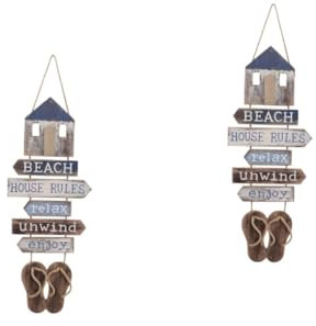 Warmhm 2 Stück Hausschuhe Aufgelistet Retro Wandschild DIY Gewebtes Wandbehang Eingangsnamen Wanddekor Schilder Surfbrett Für Die Wand Dekorative Surfbretter Für Die Wand