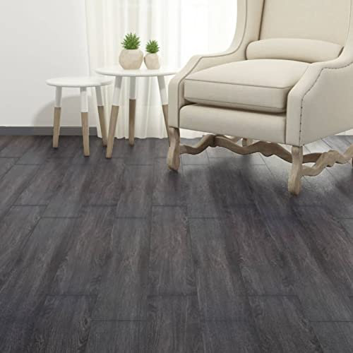 LAPOOH PVC Laminat Dielen Selbstklebend, PVC Bodenbelag, Bodenfliesen, Boden Folie, Laminat Boden, 2,51 m² 2 mm Schwarz und Weiß