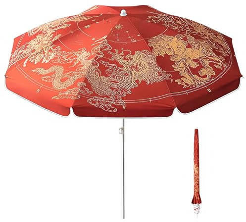 ZIHQRgE Parasol Rond de Plage Design Fantaisie,UV 50+ Ombrelle de Jardin, Parasol Portable for Balcon Extérieur, Piscine et Jardin