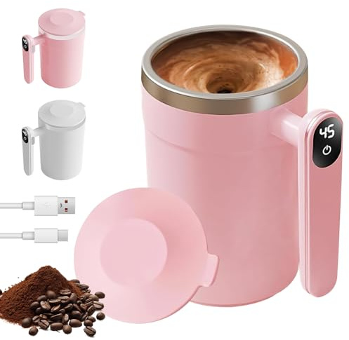 Hojalis 400 ml Taza De Café Con Agitación Magnética Automática, Taza De Café Autoagitable, Recargable Por USB, TAza De CAfé Automática, TAza De Café Eléctrica para CAfé Té Chocolate Caliente Leche