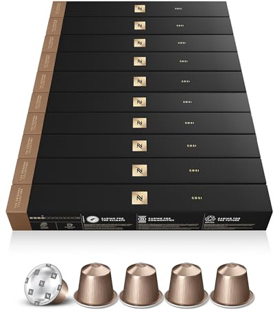Nespresso Original - Assortiment Cosi Espresso - 100 Capsules Café | Compatible avec toute machine espresso Nespresso Original - Café Arabica torréfaction légère pour vos recettes lactées