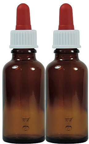 2 Pipettenflaschen 30ml / Apothekerflaschen in Braunglas made in germany inkl. 2 Beschriftungsetiketten