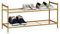 Relaxdays Schuhregal SANDRA, 2 Ebenen, für 6 Paar Schuhe, Metall, Schuhablage, HBT: ca. 33,5 x 69,5 x 26 cm, honigbraun