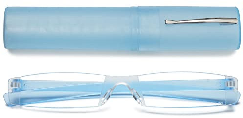 VEVESMUNDO Randlos Lesebrille mit Etui Damen Herren Mini Lesehilfe Sehhilfe Ohne Rahmen