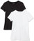 Amazon Essentials Women's Active Quick Dry Tech Stretch Short-Sleeve Crewneck T-Shirt (Available in Plus Size), Pack of 2, Black/White, L