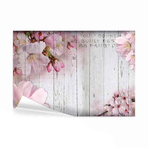 decomonkey Fototapete Blumen, 400x280 cm, XL, Rosa Holz, Vlies, Wohnzimmer | Schlafzimmer, Tapete, Fototapeten, Tapeten, Vliestapete, Wandtapete, moderne, Wandbild, Wand