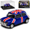 Cararama Mini Cooper Ur Modell Blau mit Union Jack Flagge 1959-2000 1/72 Modell Auto mit individiuellem Wunschkennzeichen