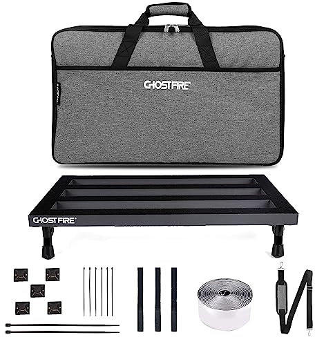 Ghost Fire Guitar Pedal Board Aluminum Alloy 2.2lb Super light Effect Pedalboard 22''x12.25'' with Carry Bag,SPL-05