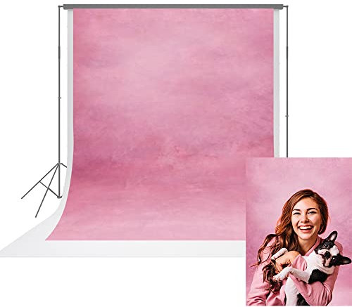 UrcTepics 1,5 x 2,1 m Pro Mikrofaser Retro Abstrakt Rosa Hintergrund Leinwand Portrait Hintergrund Pink Poly Hintergrund für Fotoshooting Video Studio Dekor Requisiten
