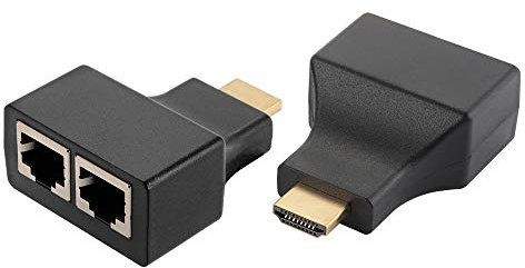 C26CS 1080P - Extensor de Red (2 Unidades, HDMI a RJ45, 30 m, LAN, Ethernet Cat5e, CAT6, transmisión sin pérdidas de hasta 30 Metros, Compatible con la Interfaz de vídeo de hasta 60 Hz 1080p